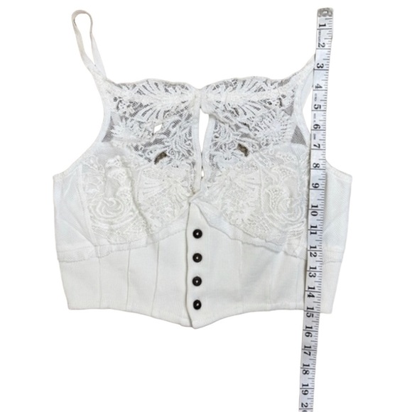 Free People Have My Heart Cropped White Top‎ Size Medium Women - Picture 13 of 14